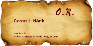 Oroszi Márk névjegykártya
